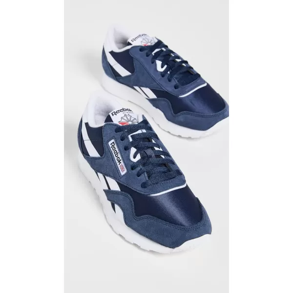 Reebok Mens Classic Nylon SneakerNavyWhiteWhite