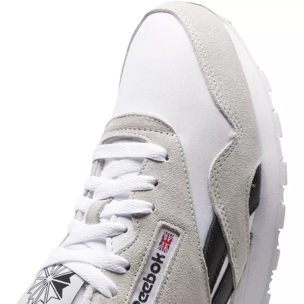 Reebok Mens Classic Nylon SneakerWhiteBlack