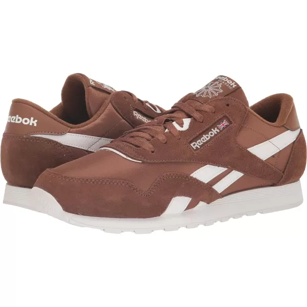 Reebok Mens Classic Nylon SneakerWhiteCollegiate Brown