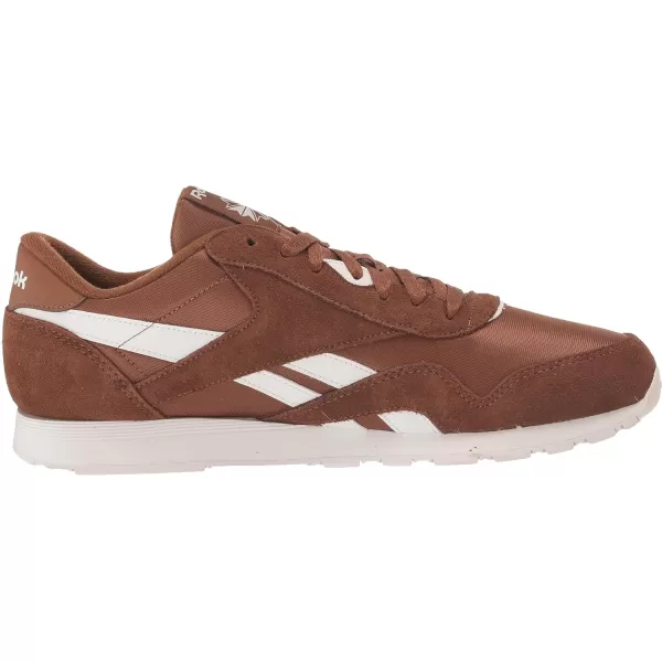 Reebok Mens Classic Nylon SneakerWhiteCollegiate Brown