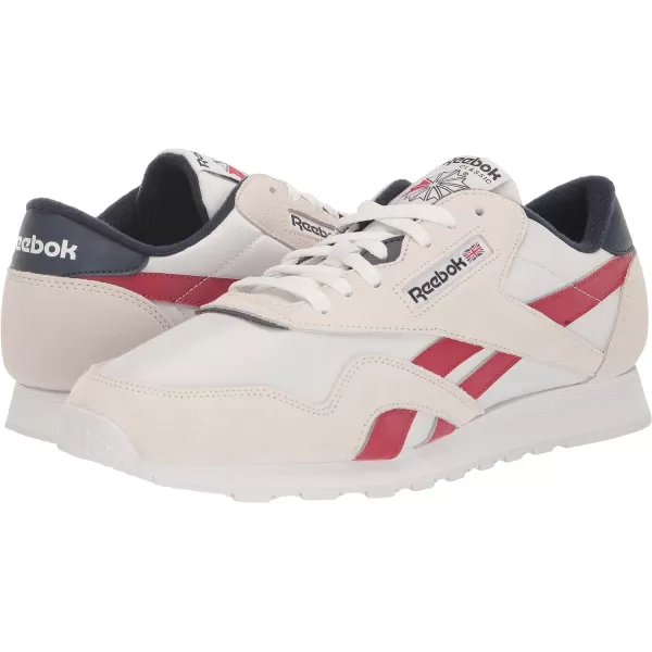 Reebok Mens Classic Nylon SneakerWhiteFlash RedVector Navy