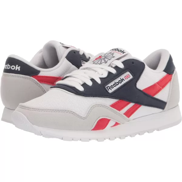 Reebok Mens Classic Nylon SneakerWhiteVector NavyPrimal Red