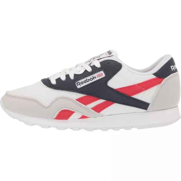 Reebok Mens Classic Nylon SneakerWhiteVector NavyPrimal Red