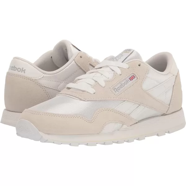 Reebok Mens Classic Nylon SneakerWhiteWhiteLight Grey