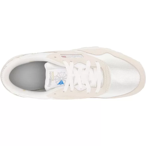 Reebok Mens Classic Nylon SneakerWhiteWhiteLight Grey