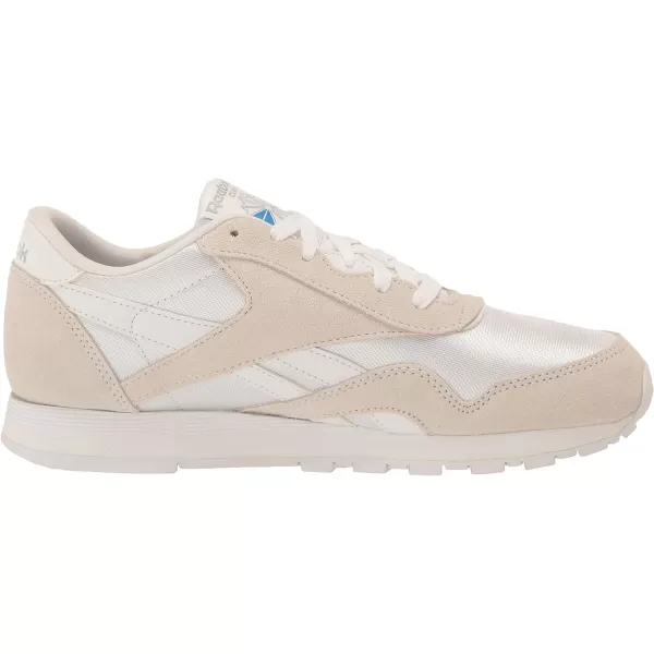 Reebok Mens Classic Nylon SneakerWhiteWhiteLight Grey