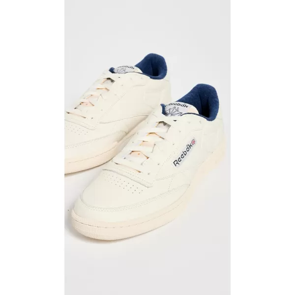 Reebok Unisex Club C 85 SneakerChalkAlabasterVector Navy