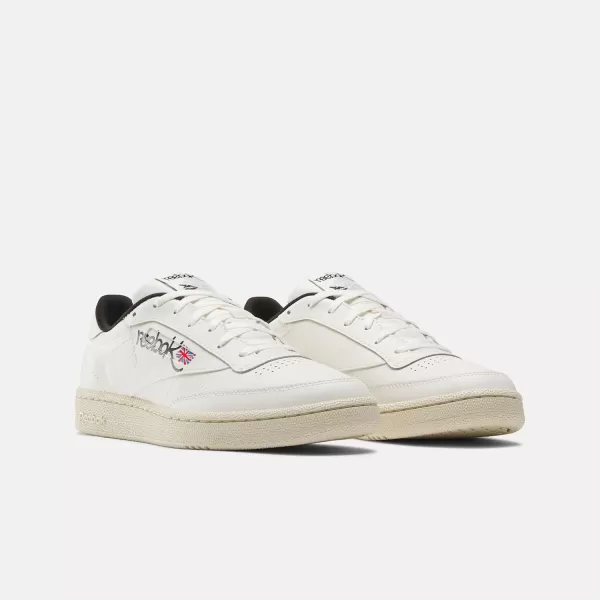 Reebok Unisex Club C 85 SneakerChalkPaper WhiteCore Black