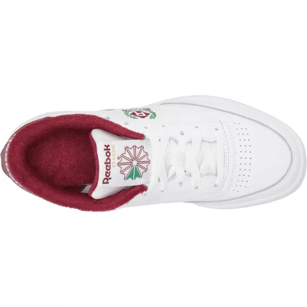 Reebok Unisex Club C 85 SneakerFtwr WhiteFtwr WhiteClassic Burgundy