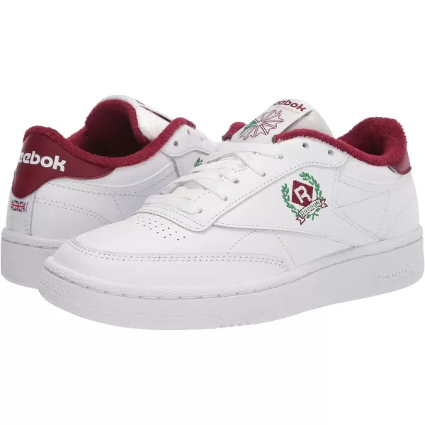 Reebok Unisex Club C 85 SneakerFtwr WhiteFtwr WhiteClassic Burgundy