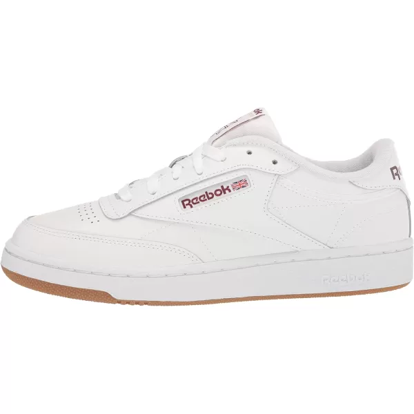 Reebok Unisex Club C 85 SneakerWhiteClassic BurgundyReebok Lee