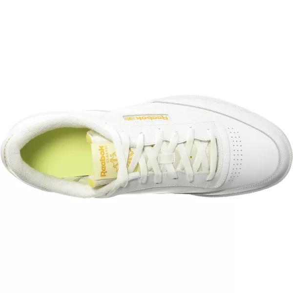 Reebok Unisex Club C 85 SneakerWhitePale YellowBright Ochre