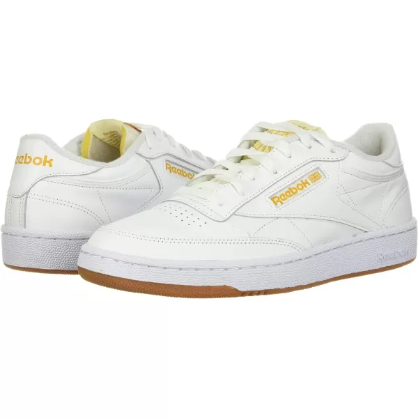 Reebok Unisex Club C 85 SneakerWhitePale YellowBright Ochre