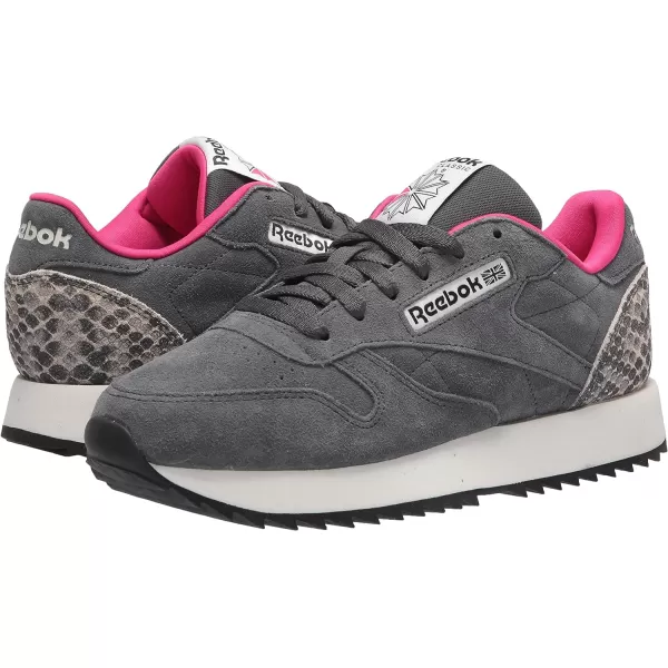 Reebok Womens Classic Leather SneakerCold GreyChalkPursuit Pink