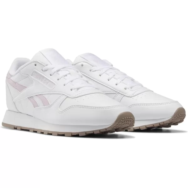 Reebok Womens Classic Leather SneakerVeganWhitePixel PinkTaupe