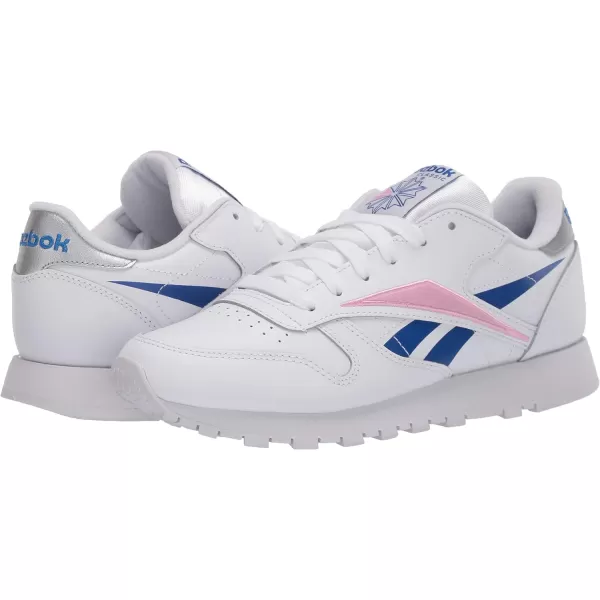 Reebok Womens Classic Leather SneakerWhiteHumble BlueJasmine Pink