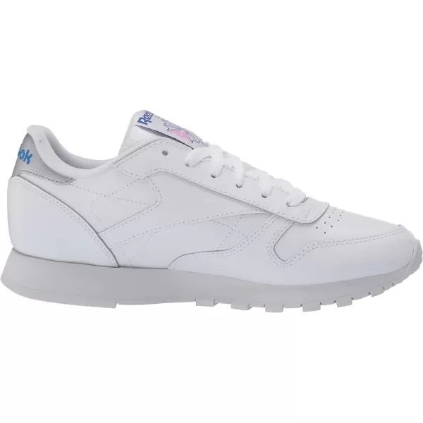 Reebok Womens Classic Leather SneakerWhiteHumble BlueJasmine Pink