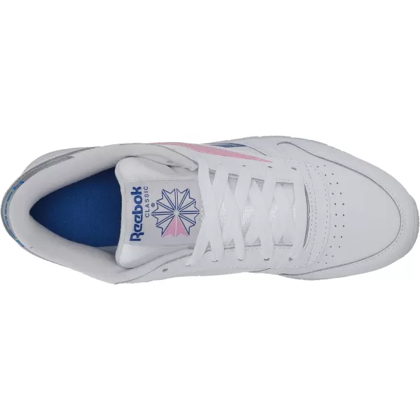 Reebok Womens Classic Leather SneakerWhiteHumble BlueJasmine Pink