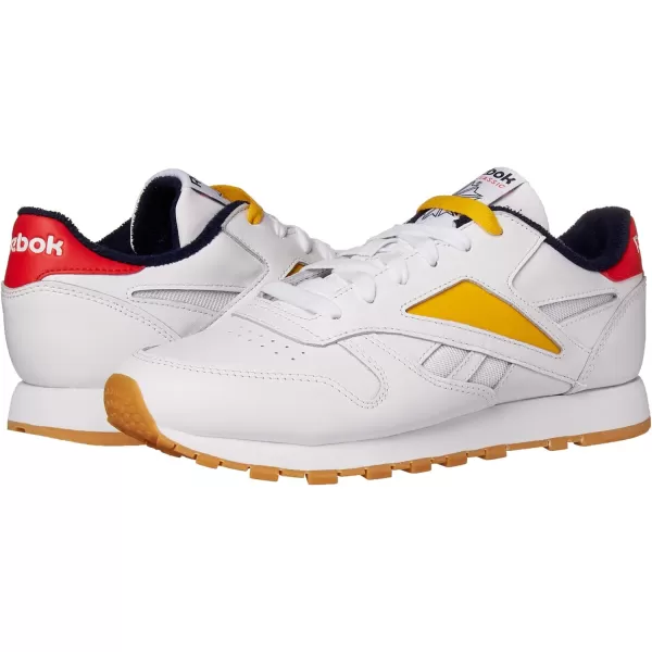 Reebok Womens Classic Leather SneakerWhiteRadiant RedCollegiate Navy