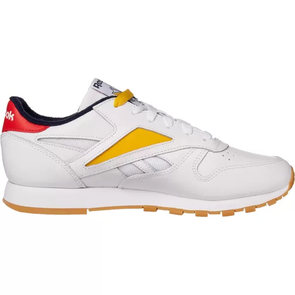 Reebok Womens Classic Leather SneakerWhiteRadiant RedCollegiate Navy