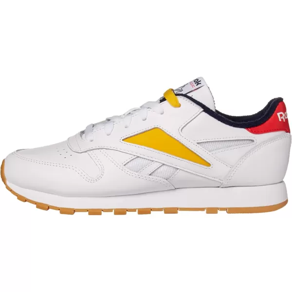 Reebok Womens Classic Leather SneakerWhiteRadiant RedCollegiate Navy