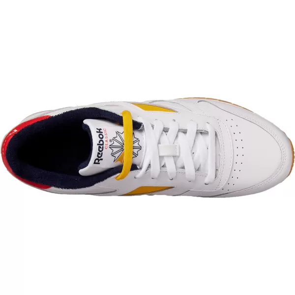 Reebok Womens Classic Leather SneakerWhiteRadiant RedCollegiate Navy