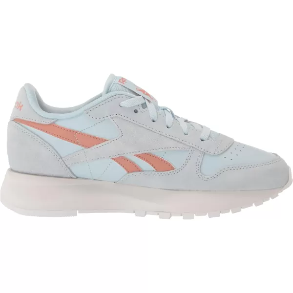 Reebok Womens Classic Leather Sp SneakerGlass BlueCanyon Coral