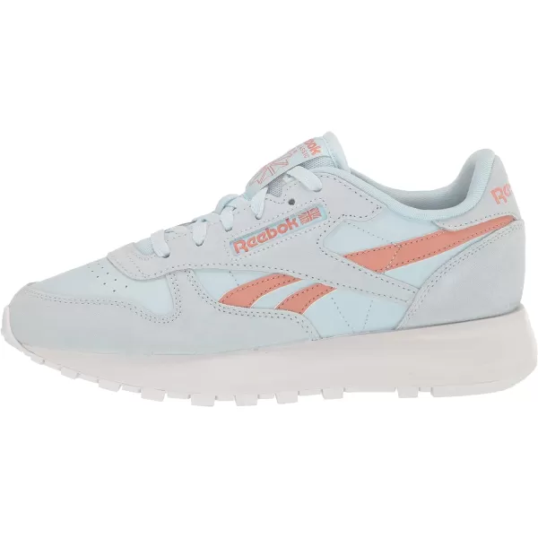 Reebok Womens Classic Leather Sp SneakerGlass BlueCanyon Coral