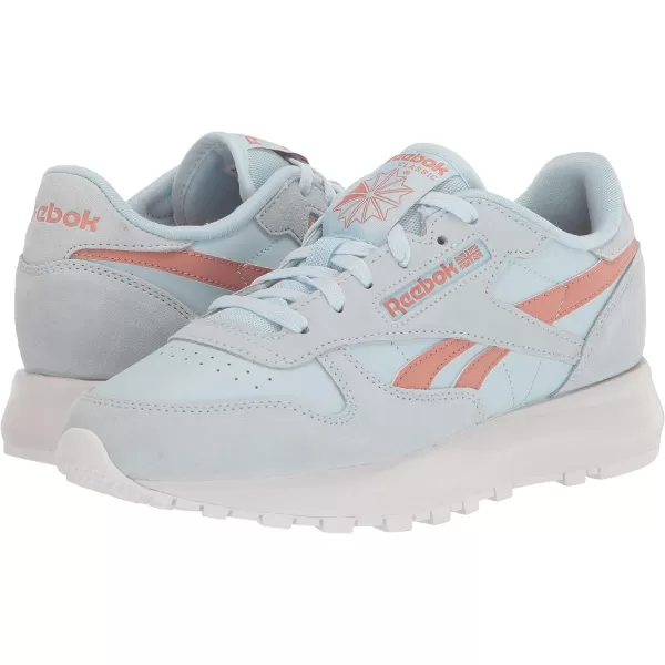 Reebok Womens Classic Leather Sp SneakerGlass BlueCanyon Coral