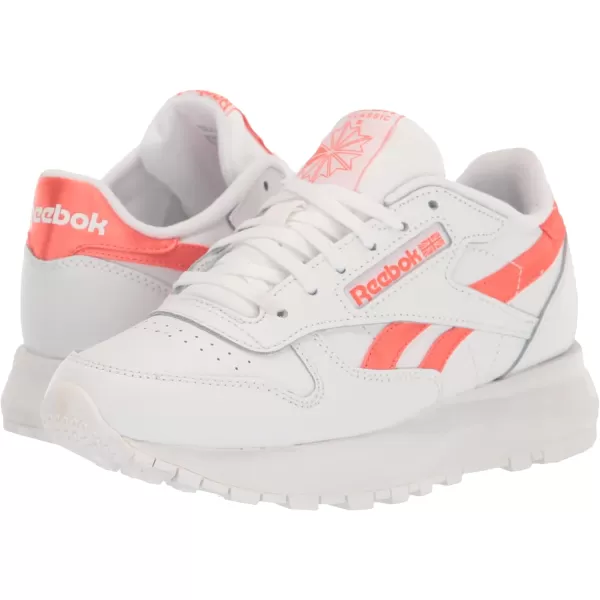 Reebok Womens Classic Leather Sp SneakerWhiteSemi Orange Flare