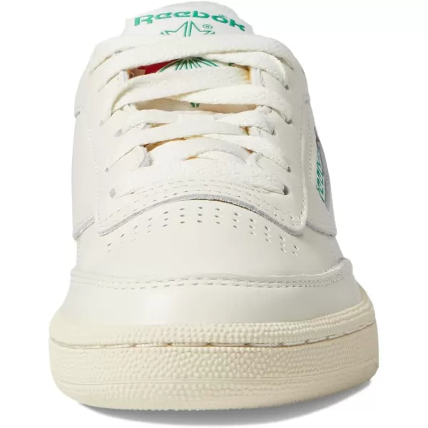 Reebok Womens Club C 85 Vintage Walking ShoeChalkAlabasterGlen Green