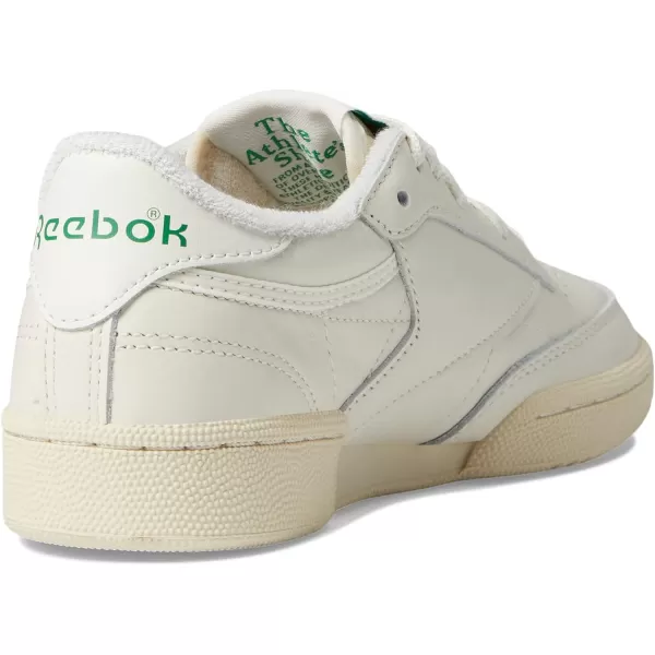 Reebok Womens Club C 85 Vintage Walking ShoeChalkAlabasterGlen Green