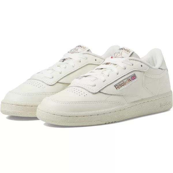 Reebok Womens Club C 85 Vintage Walking ShoeChalkChalkRose Gold