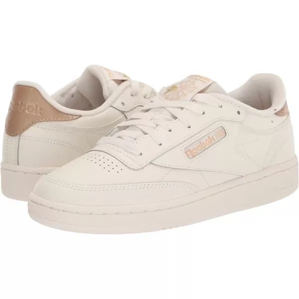 Reebok Womens Club C 85 Walking ShoeChalkSaharaGold Metallic