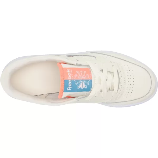 Reebok Womens Club C 85 Walking ShoeClassic WhiteFtwr WhiteTwisted Coral