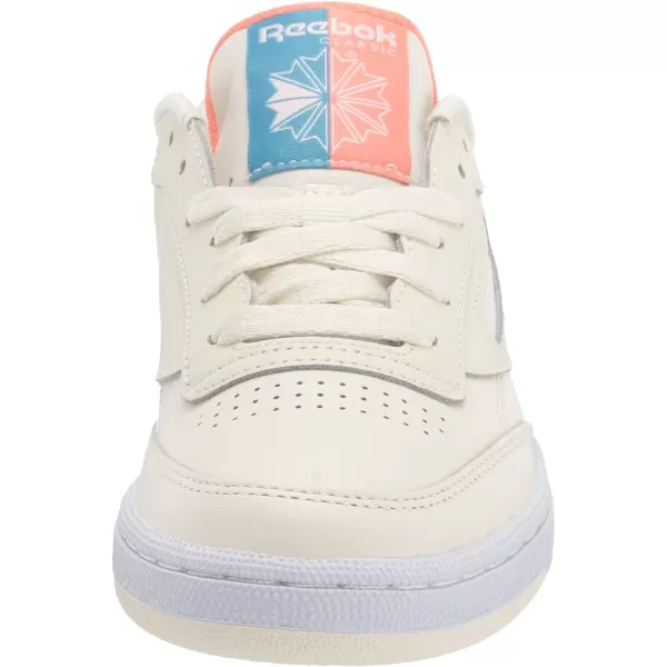 Reebok Womens Club C 85 Walking ShoeClassic WhiteFtwr WhiteTwisted Coral