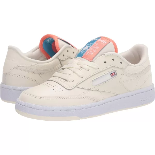 Reebok Womens Club C 85 Walking ShoeClassic WhiteFtwr WhiteTwisted Coral