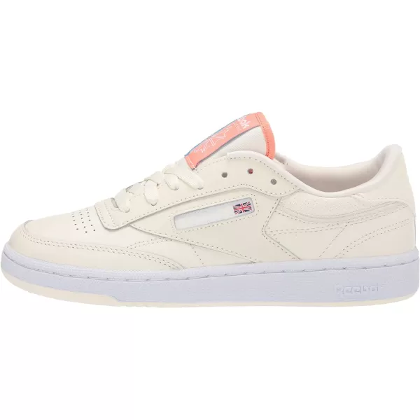 Reebok Womens Club C 85 Walking ShoeClassic WhiteFtwr WhiteTwisted Coral