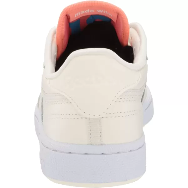 Reebok Womens Club C 85 Walking ShoeClassic WhiteFtwr WhiteTwisted Coral