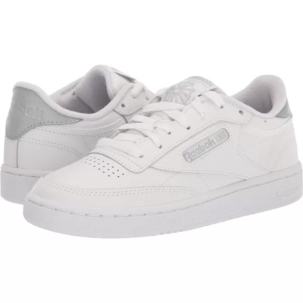 Reebok Womens Club C 85 Walking ShoeFtwr WhitePure Grey 3Silver Met