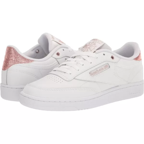 Reebok Womens Club C 85 Walking ShoeWhiteRose Gold