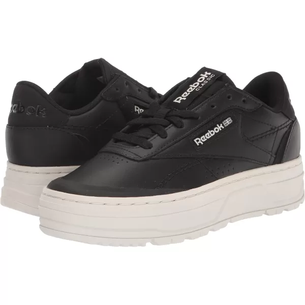 Reebok Womens Club C Double Geo SneakerBlackChalk