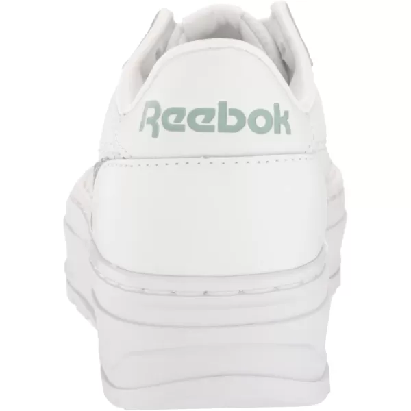 Reebok Womens Club C Double Geo SneakerWhiteSeaside GreySilver Metallic