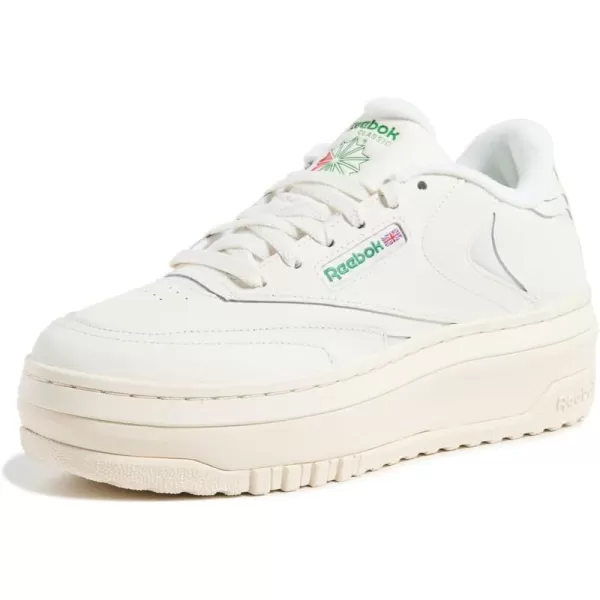 Reebok Womens Club C Extra SneakerChalkChalkGlen Green