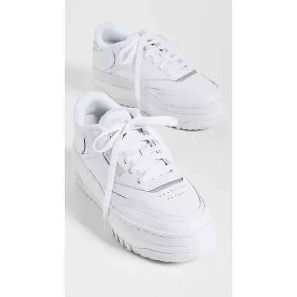 Reebok Womens Club C Extra SneakerWhiteSteely FogSilver Metallic