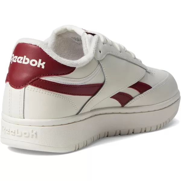 Reebok Womens Club C Geo Mid SneakerChalkChalkClassic Burgundy