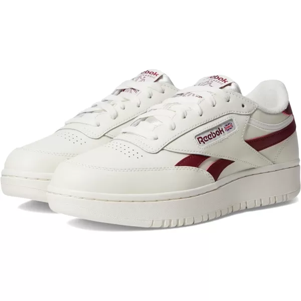 Reebok Womens Club C Geo Mid SneakerChalkChalkClassic Burgundy