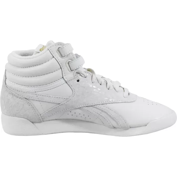 Reebok Womens Freestyle Hi High Top SneakerChalkChalkGoldmt