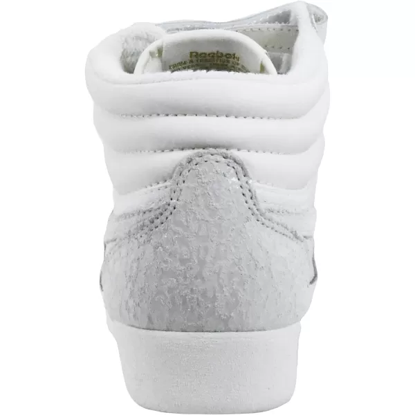 Reebok Womens Freestyle Hi High Top SneakerChalkChalkGoldmt