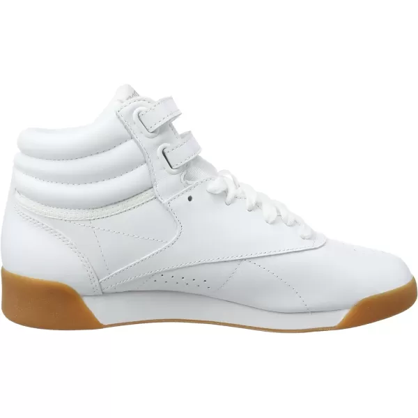 Reebok Womens Freestyle Hi High Top SneakerWhite WhiteGum WhiteGum